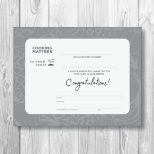 Cooking Matters Graduation Certificate, English, Black and White, product thumbnail